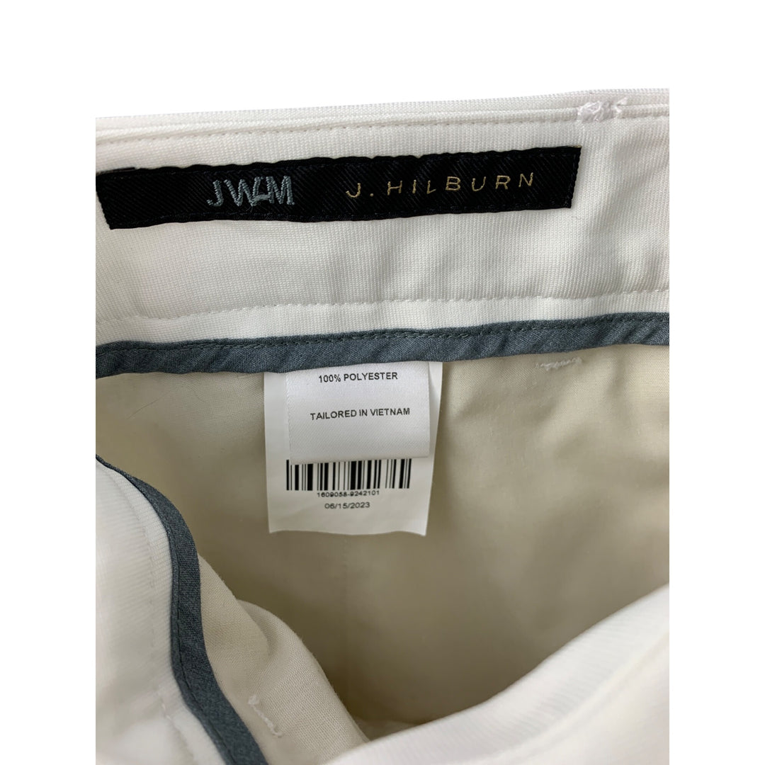 J. Hilburn Mens White Tailored Pants Size 36x30 Polyester Blend