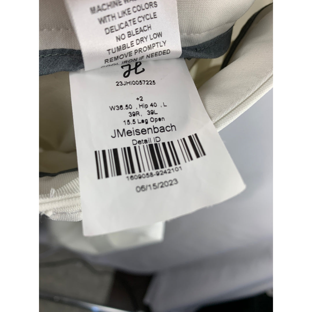 J. Hilburn Mens White Tailored Pants Size 36x30 Polyester Blend