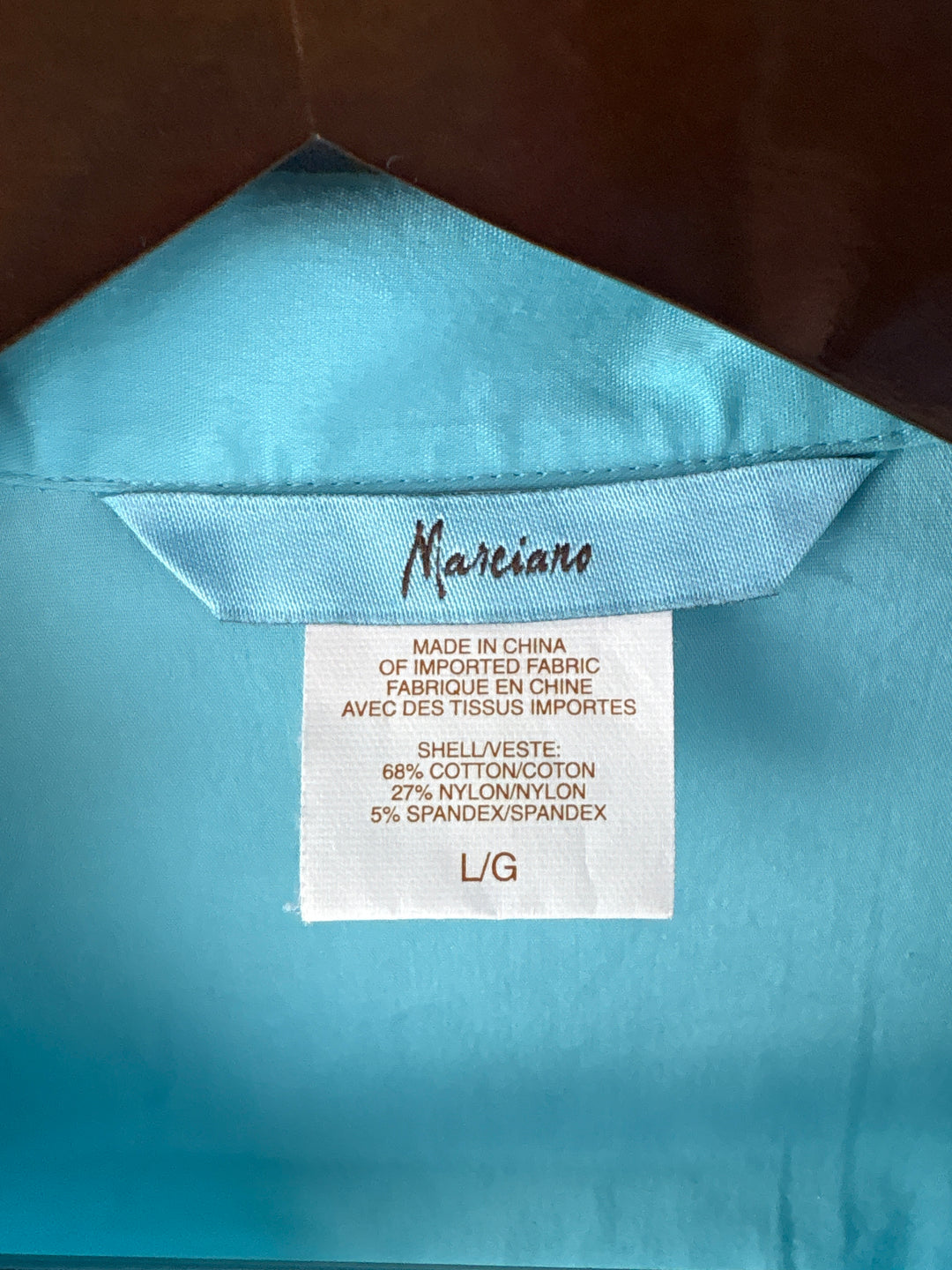 Women’s Marciano Large Sky Blue Faux Knot Blouse