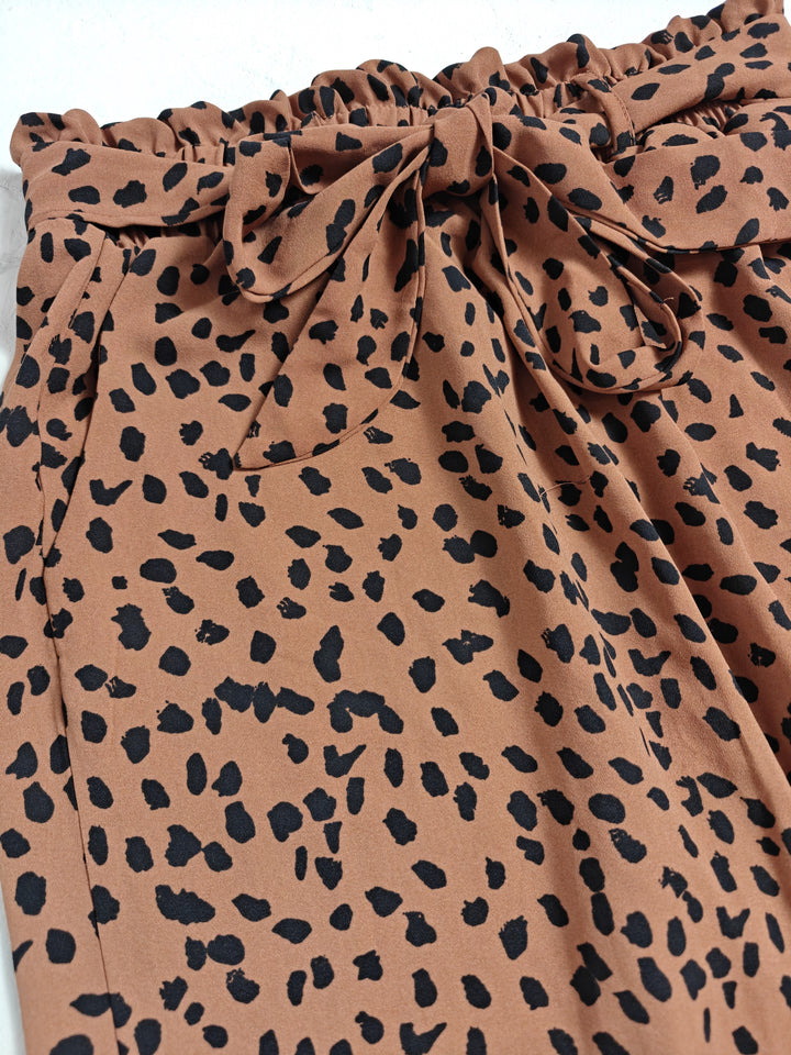 Women Unbranded Wide Leg Pants Brown Black Large