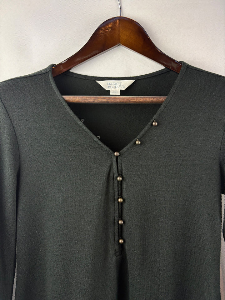 Women’s Market & Spruce Small Black V-Neck Sweater