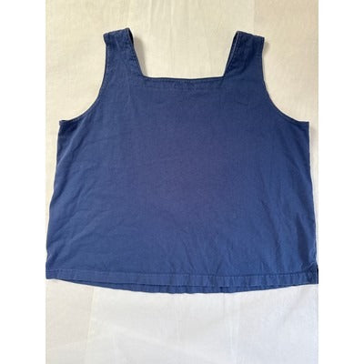 Fresh Produce Womens Blue Cotton Tank Top Size 1X