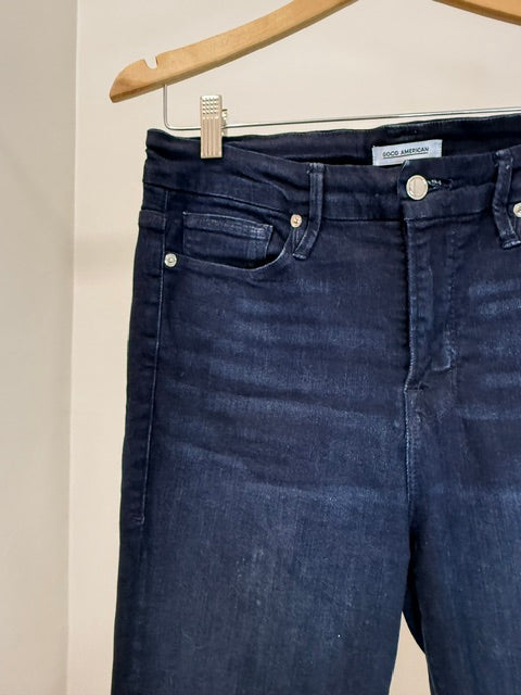 Good American Good Legs Skinny Jeans (Dark Wash, Stretch, 28” Inseam) Sz14/32