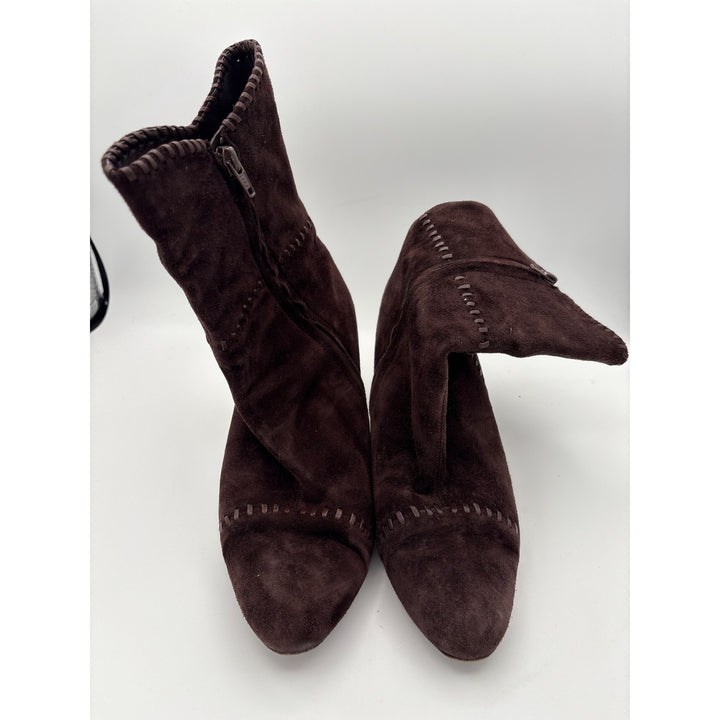 BCBGirls Womens Suede Leather Ankle Boots Size 6.5 Brown Made In China