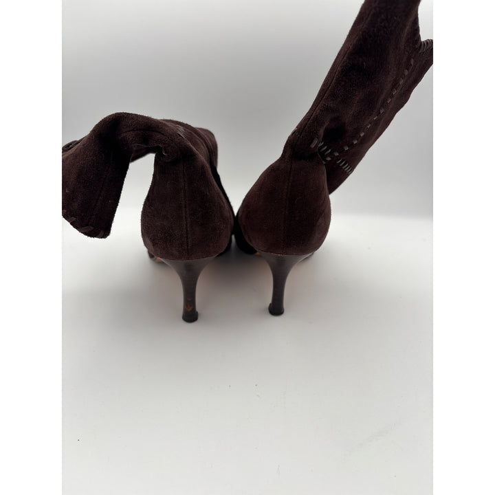 BCBGirls Womens Suede Leather Ankle Boots Size 6.5 Brown Made In China
