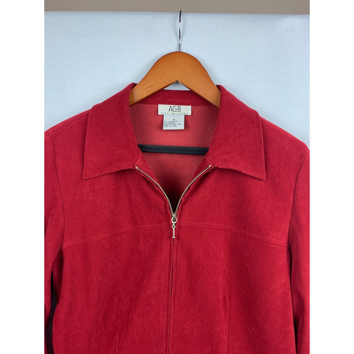 AGB Byer California Red Zip-Up Jacket Womens M Polyester/Spandex