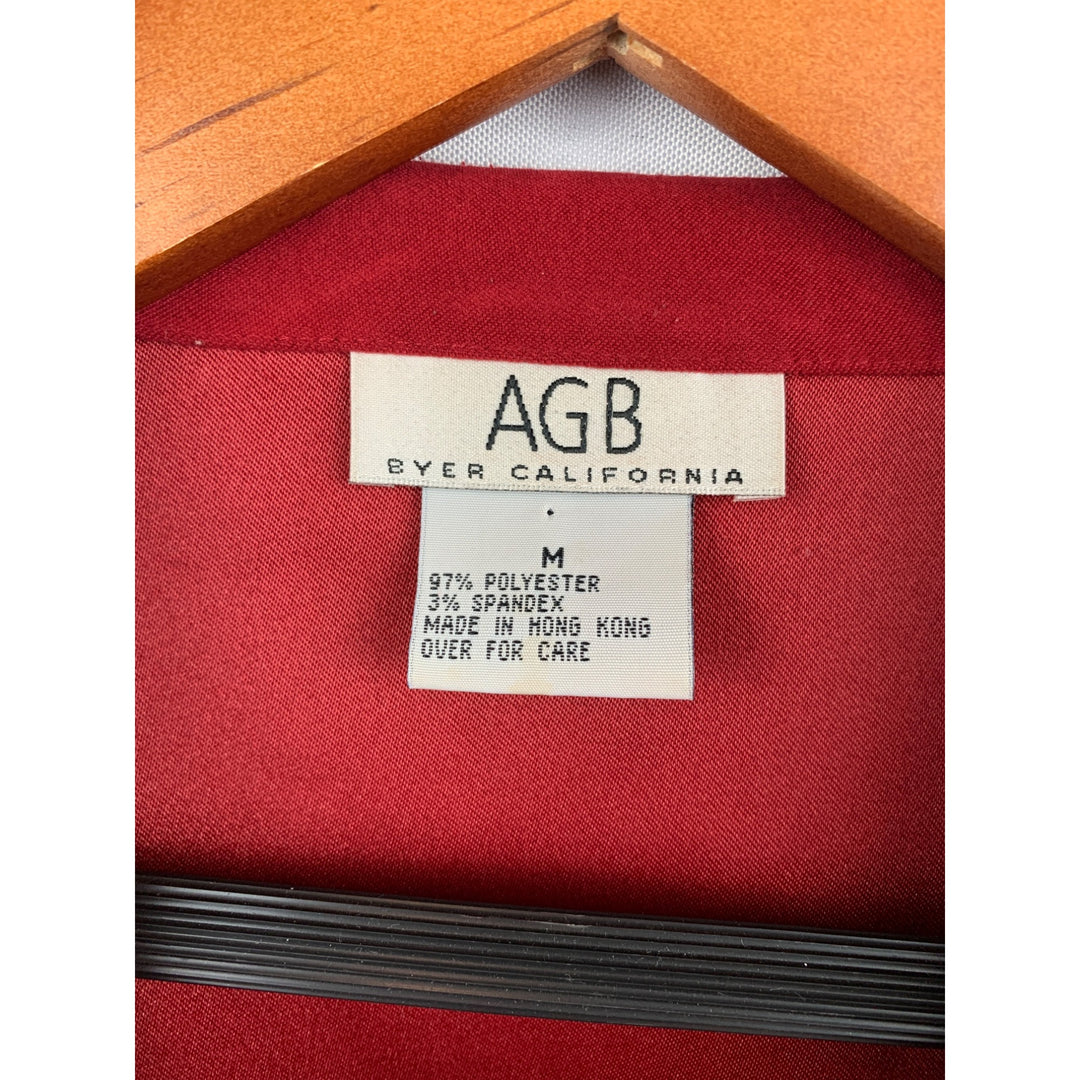 AGB Byer California Red Zip-Up Jacket Womens M Polyester/Spandex