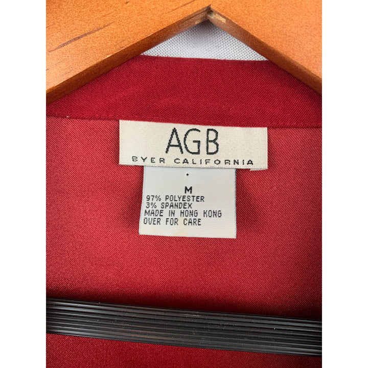 AGB Byer California Red Zip-Up Jacket Womens M Polyester/Spandex