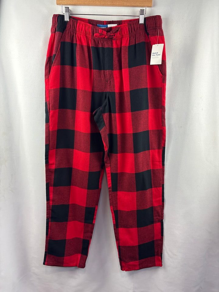 Unisex Old Navy Large Red &amp; Black Plaid Pajama Pants