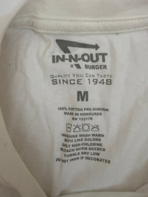 In-N-Out Burger Logo V Neck Tee White SzM