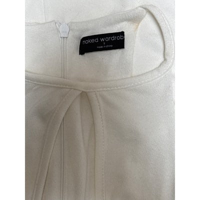 Naked Wardrobe White Sleeveless Midi Bodycon Dress S