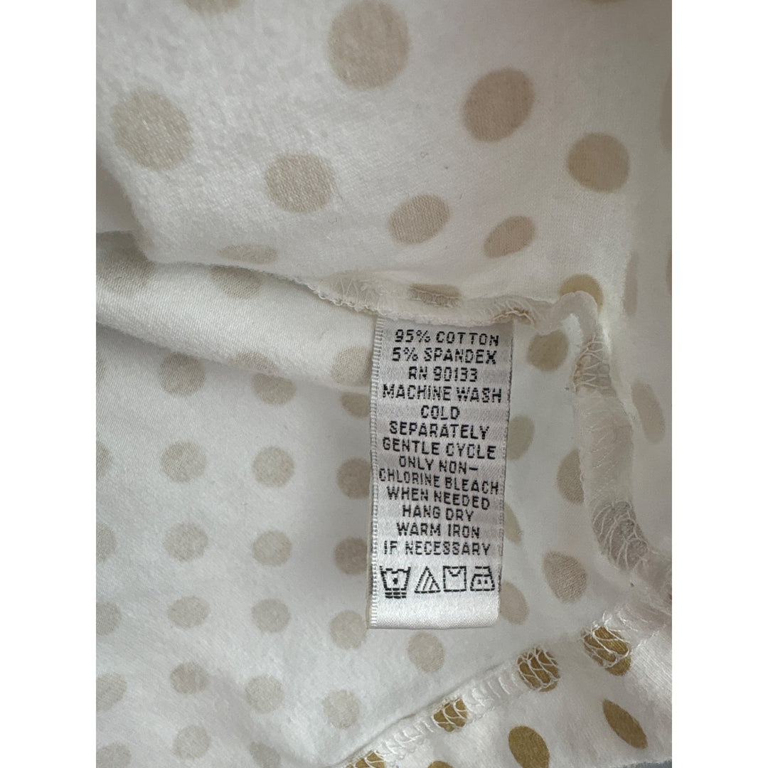 Joan Rivers Womens Polka Dot Sleeveless Top Small White & Beige