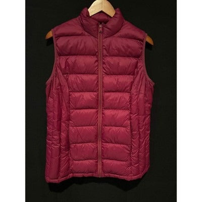 Market & Spruce Maroon Down Puffer Vest Sz L