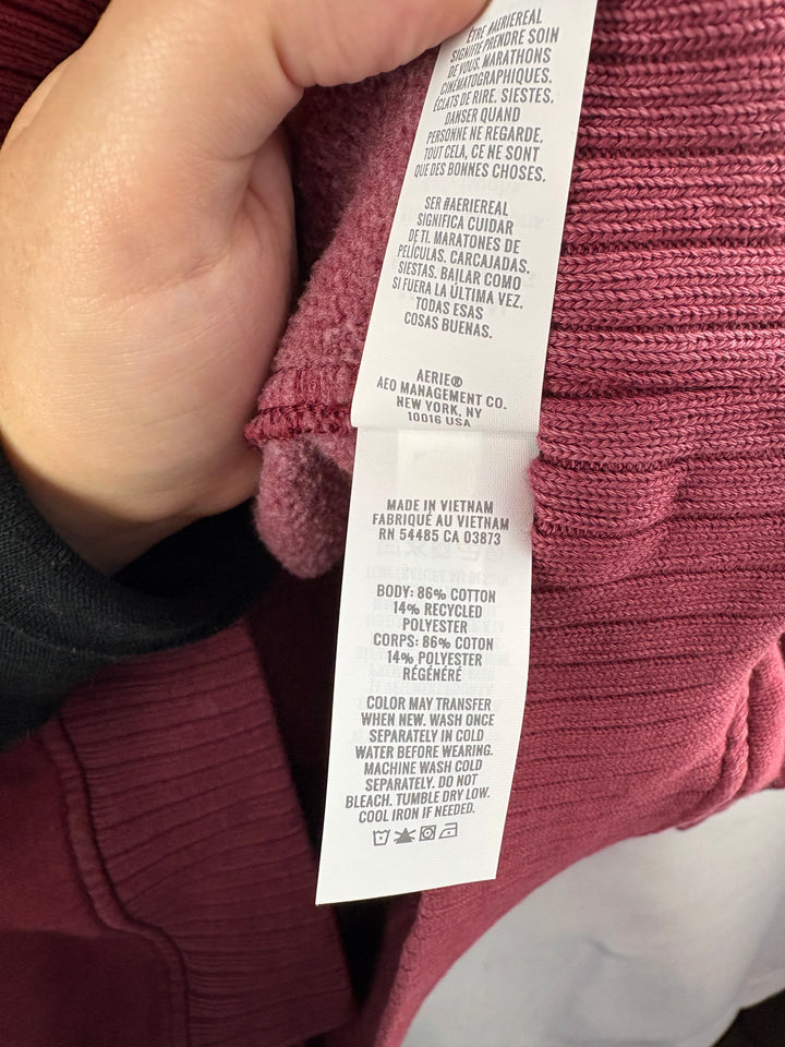 Women’s Aerie Burgundy 3/4 Button Sweater