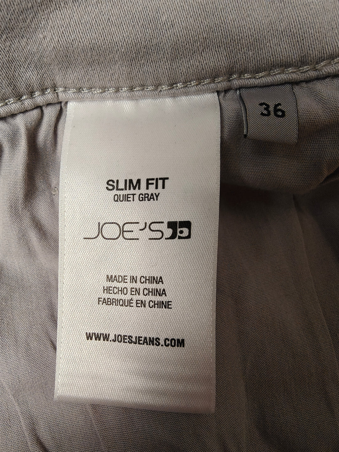 Mens Joes Jeans Slim Fit Gray Pants Size 36
