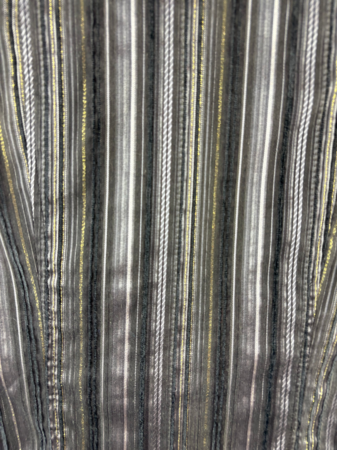 Women’s Tribal Size 4 Black, Gray, & Gold Striped Button Up