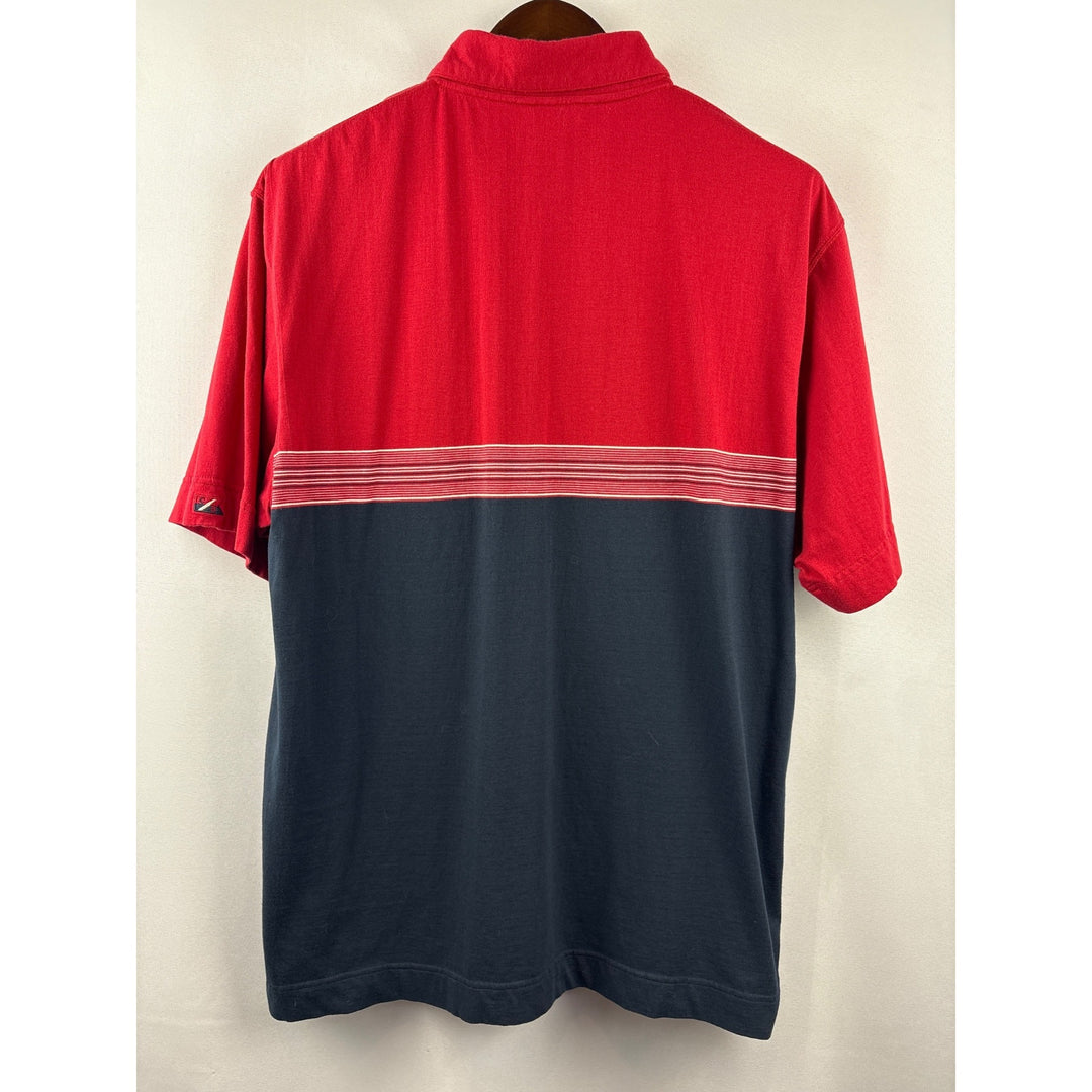 Men’s Vintage Cutter & Buck Large Half-Zip Red & Blue Polo Shirt