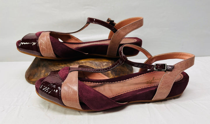 Miss Albright Lavender Leather Sandals Women's Strappy Buckle Casual Shoes Size 8.5