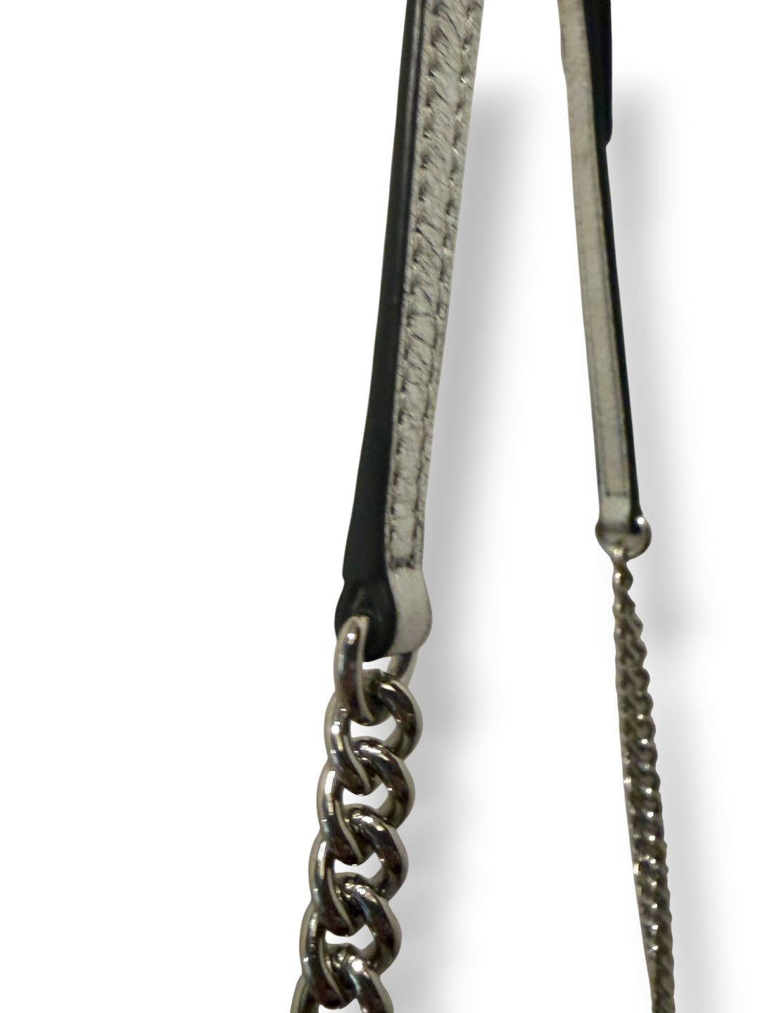 Rebecca Minkoff Small Love Silver Metallic Chevron Crossbody Bag
