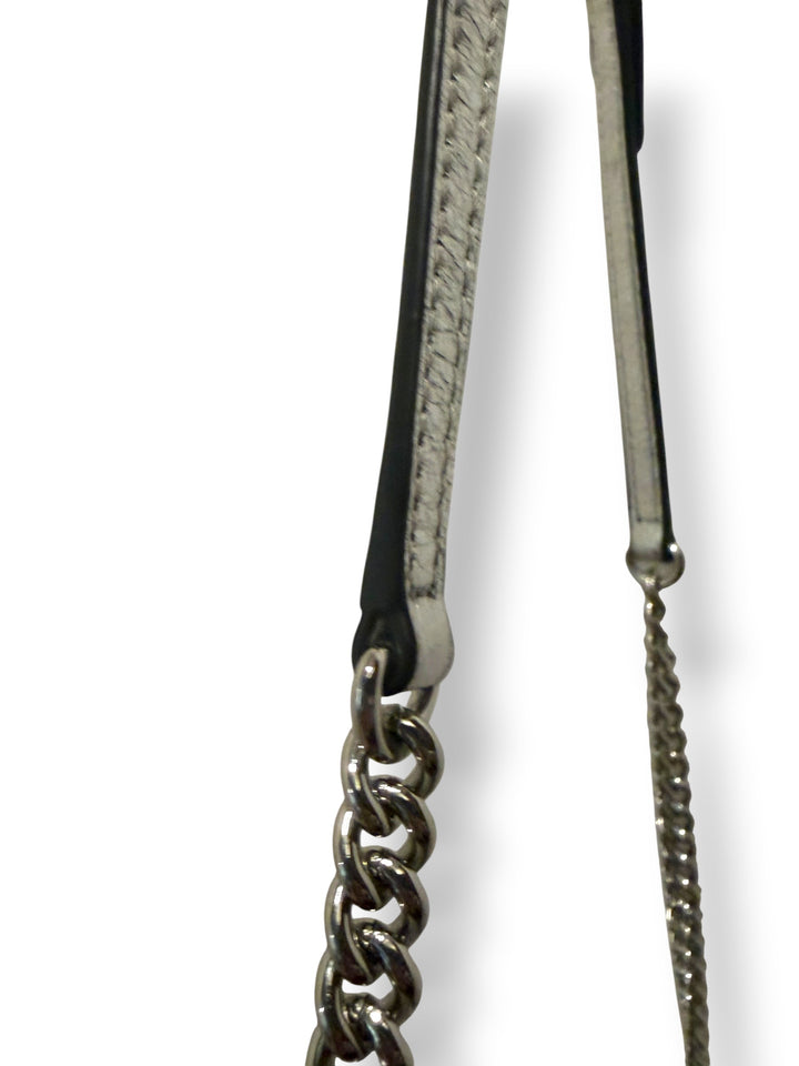 Rebecca Minkoff Small Love Silver Metallic Chevron Crossbody Bag