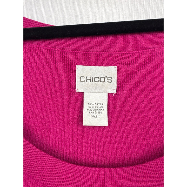 Women’s Chicos Size 2XL Magenta Pink Short Sleeve Knit Shirt