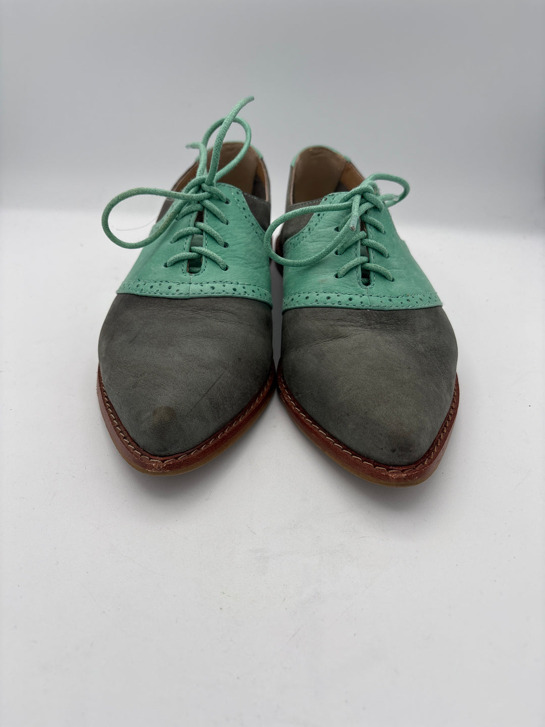 Women’s Frye Size 9 Teal & Stone Gray Leather Dance Shoes