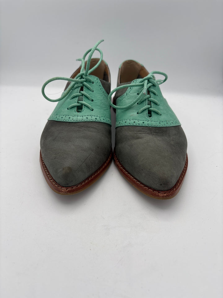 Women’s Frye Size 9 Teal & Stone Gray Leather Dance Shoes