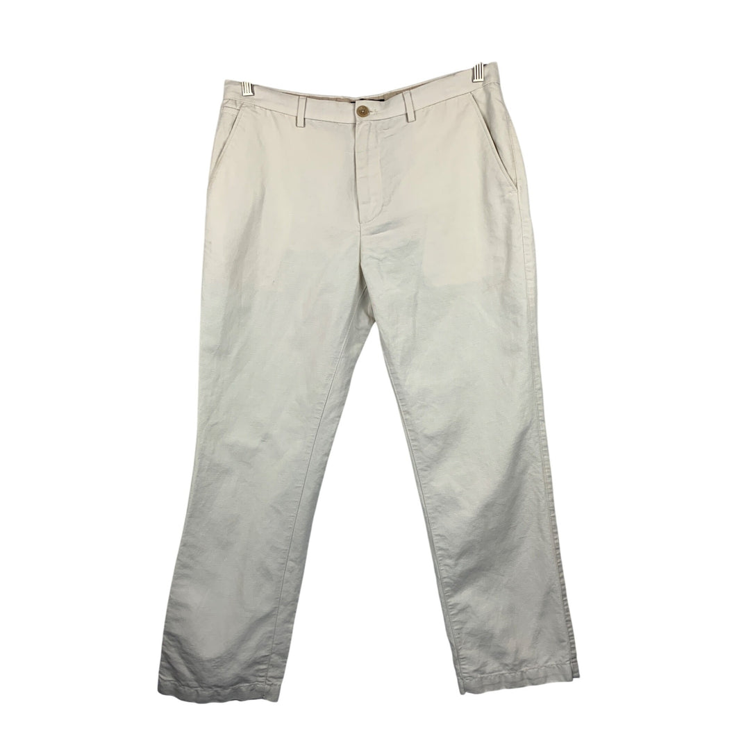 Banana Republic Kentfield Mens Pants 35x30 White Linen/Cotton Blend