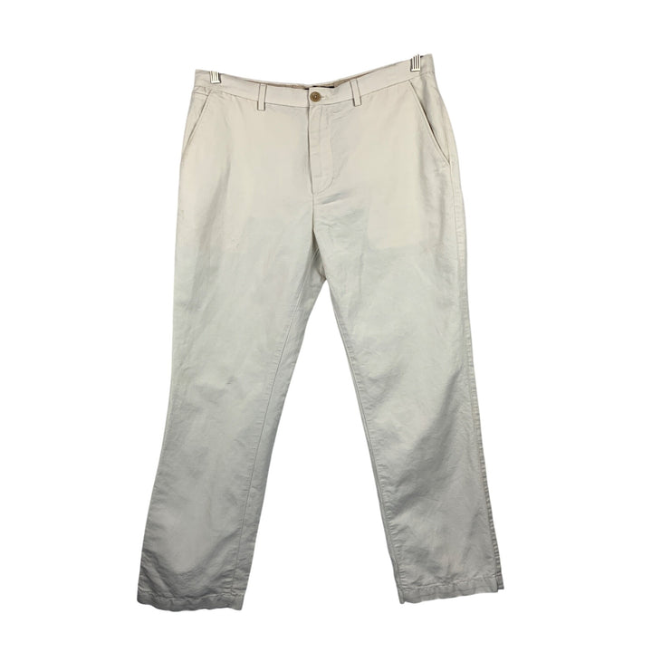Banana Republic Kentfield Mens Pants 35x30 White Linen/Cotton Blend