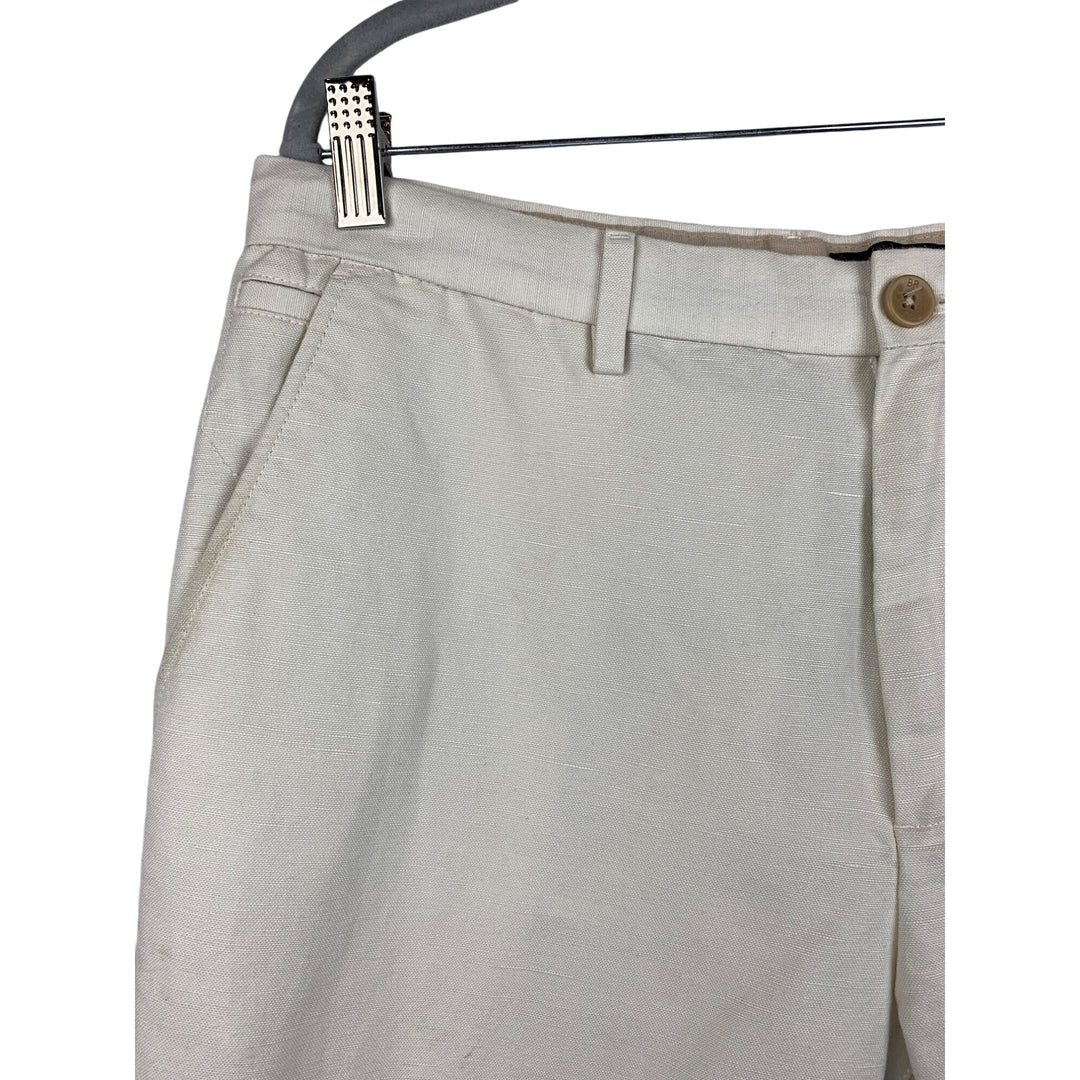Banana Republic Kentfield Mens Pants 35x30 White Linen/Cotton Blend