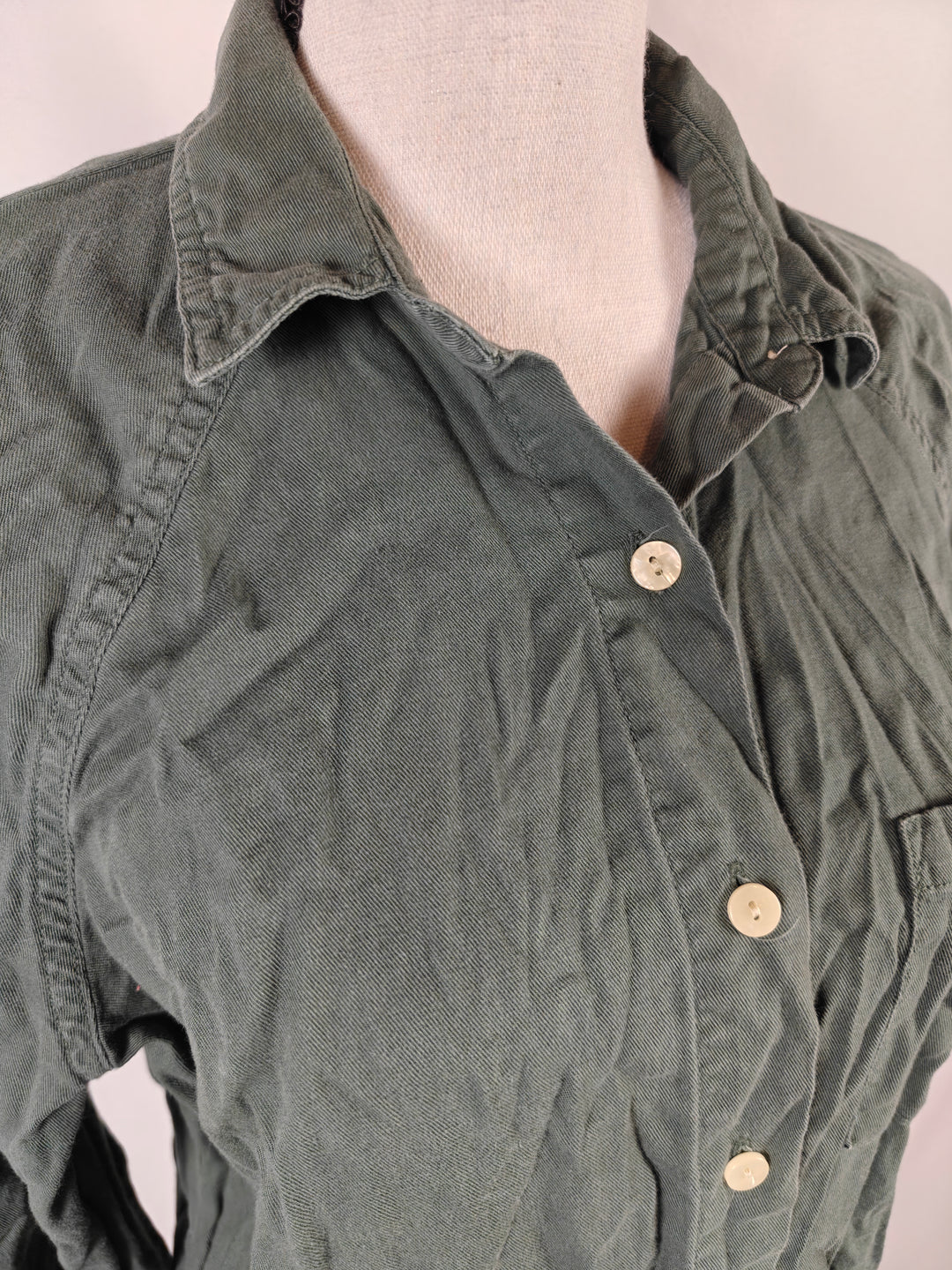 Womens Universal Thread Button Down Shirt Green Size XS