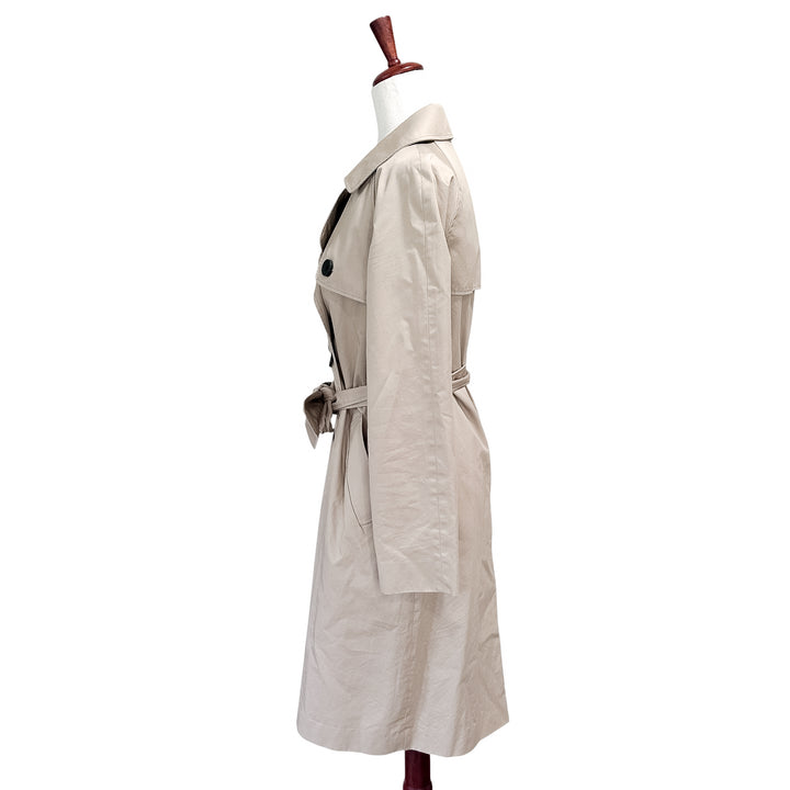 Everlane Small The Modern Trenchcoat Women's Double Breasted Preppy Khaki Long Belted