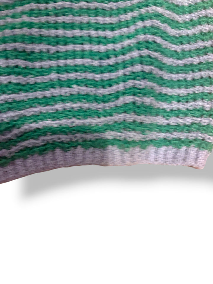 Zara Green Gray Striped Knit Drawstring Shorts Size Large Lounge Coastal