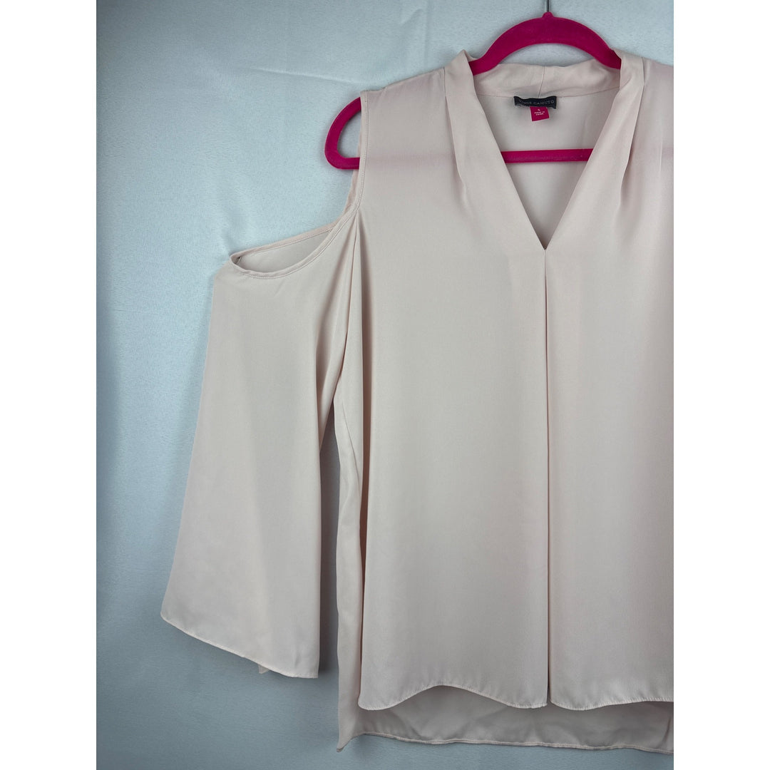 Vince Camuto Womens Cold Shoulder Blouse Size S Light Pink Polyester Made In China