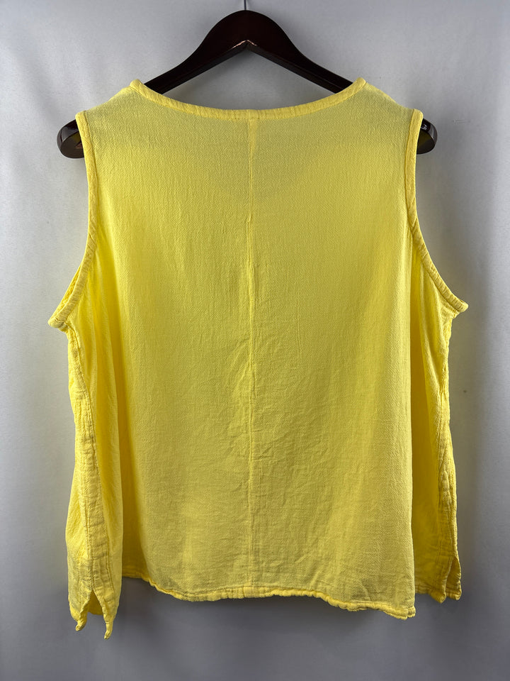 Women’s Oh My Gauze! XXL Bright Yellow Sleeveless Blouse