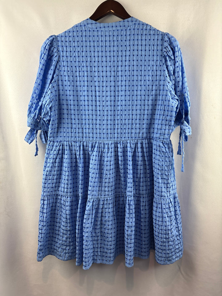 Women’s Pinch Large Cornflower Blue Patterned Babydoll Dress