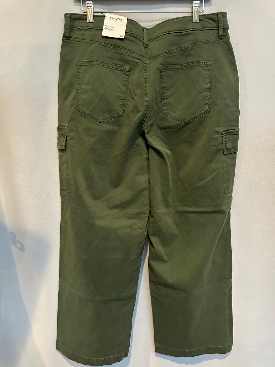 Women’s Sonoma Mid Rise Straight Cargo Pants Olive Green Size 16
