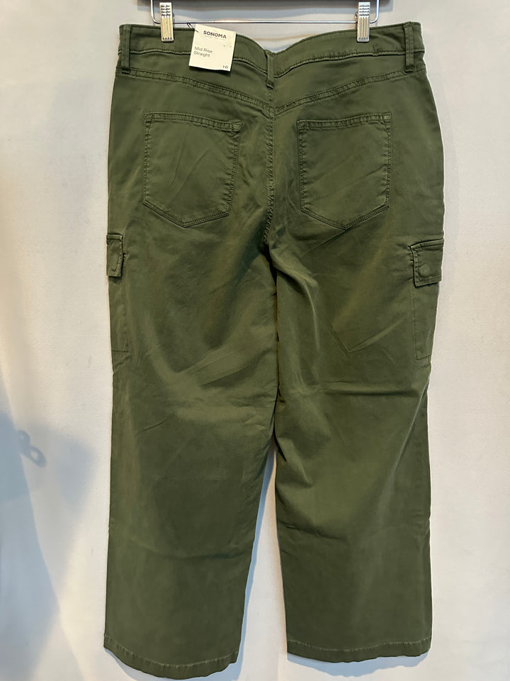 Women’s Sonoma Mid Rise Straight Cargo Pants Olive Green Size 16