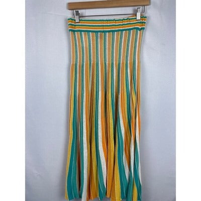 Stefanel Blue/Yellow/Orange/White Striped Strapless Sundress OR Maxi Skirt EuroM