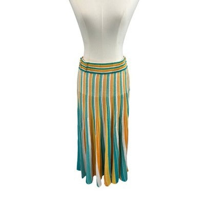 Stefanel Blue/Yellow/Orange/White Striped Strapless Sundress OR Maxi Skirt EuroM