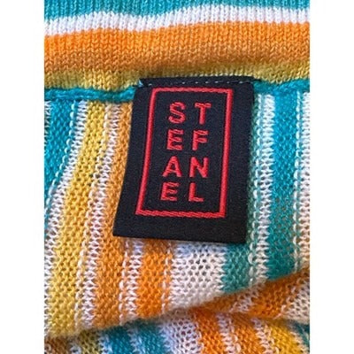 Stefanel Blue/Yellow/Orange/White Striped Strapless Sundress OR Maxi Skirt EuroM