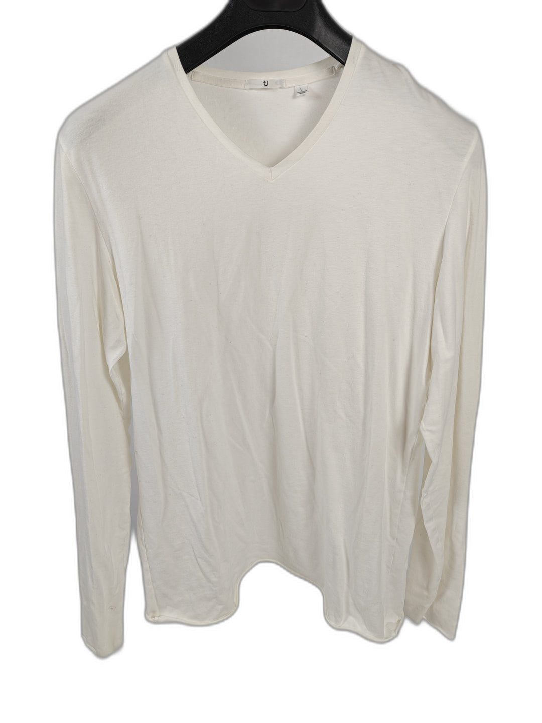 Men’s Uniqlo +J Jil Sander V-Neck Shirt White Large Long Sleeve
