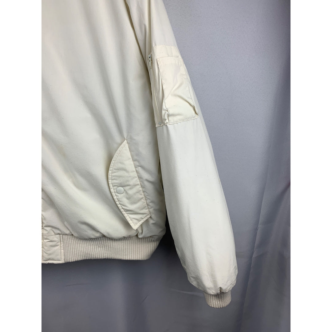 Hunt Club JCPenney Mens XL Bomber Jacket White
