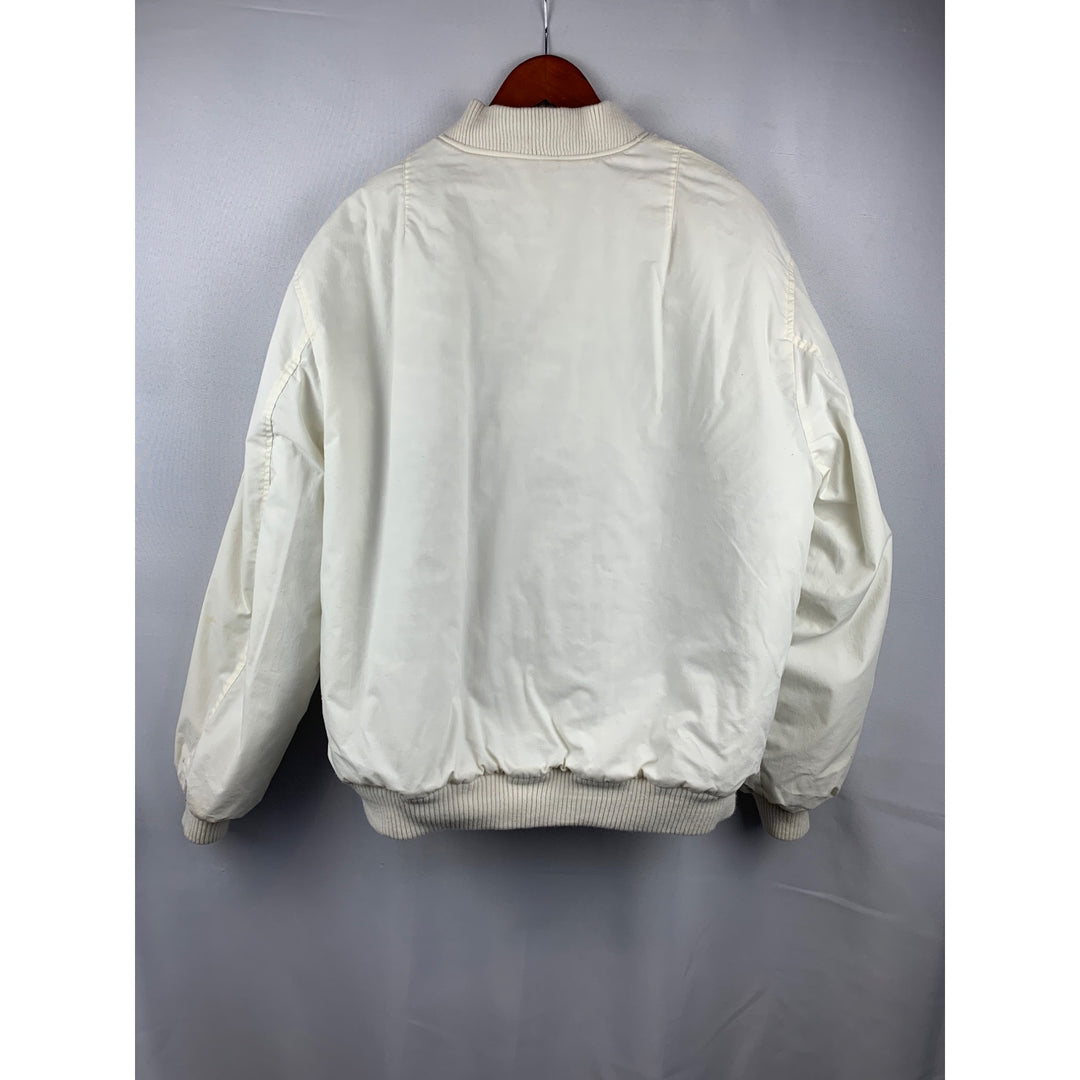Hunt Club JCPenney Mens XL Bomber Jacket White