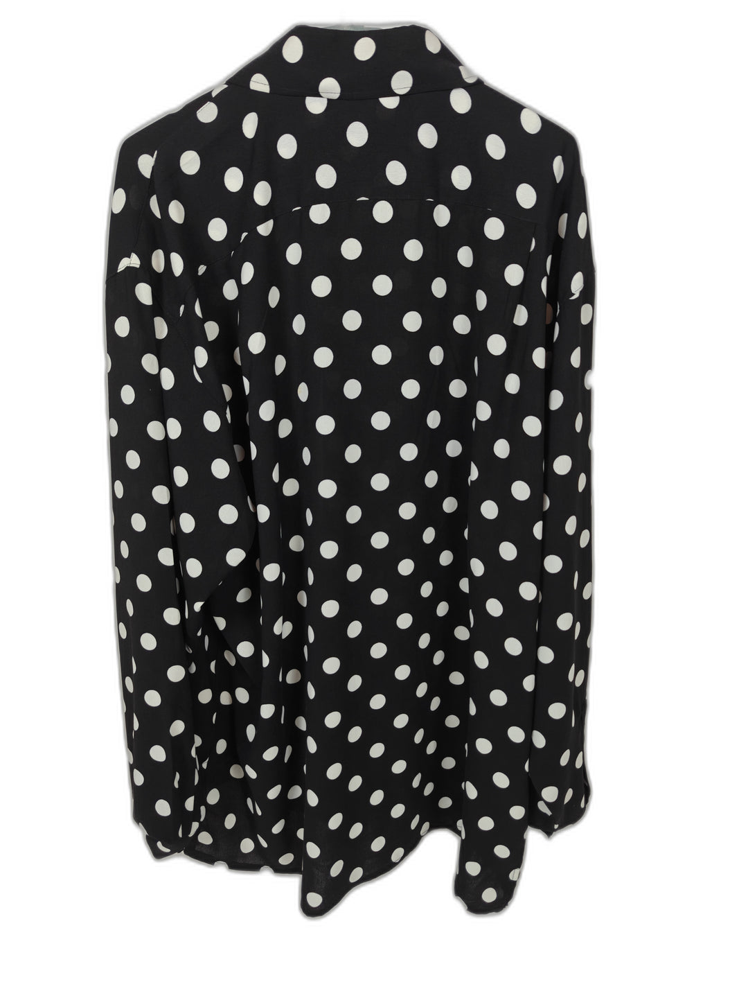 Pronti by PDITA Men's 2XL Black White Polka Dot Button Front Long Sleeve