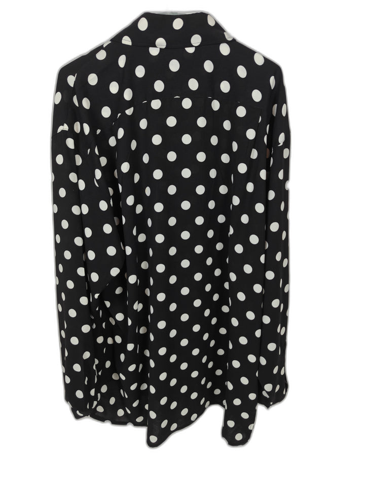 Pronti by PDITA Men's 2XL Black White Polka Dot Button Front Long Sleeve