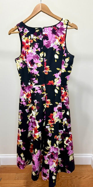 White House Black Market Floral Hi‑Low A‑Line Dress Sz 10P