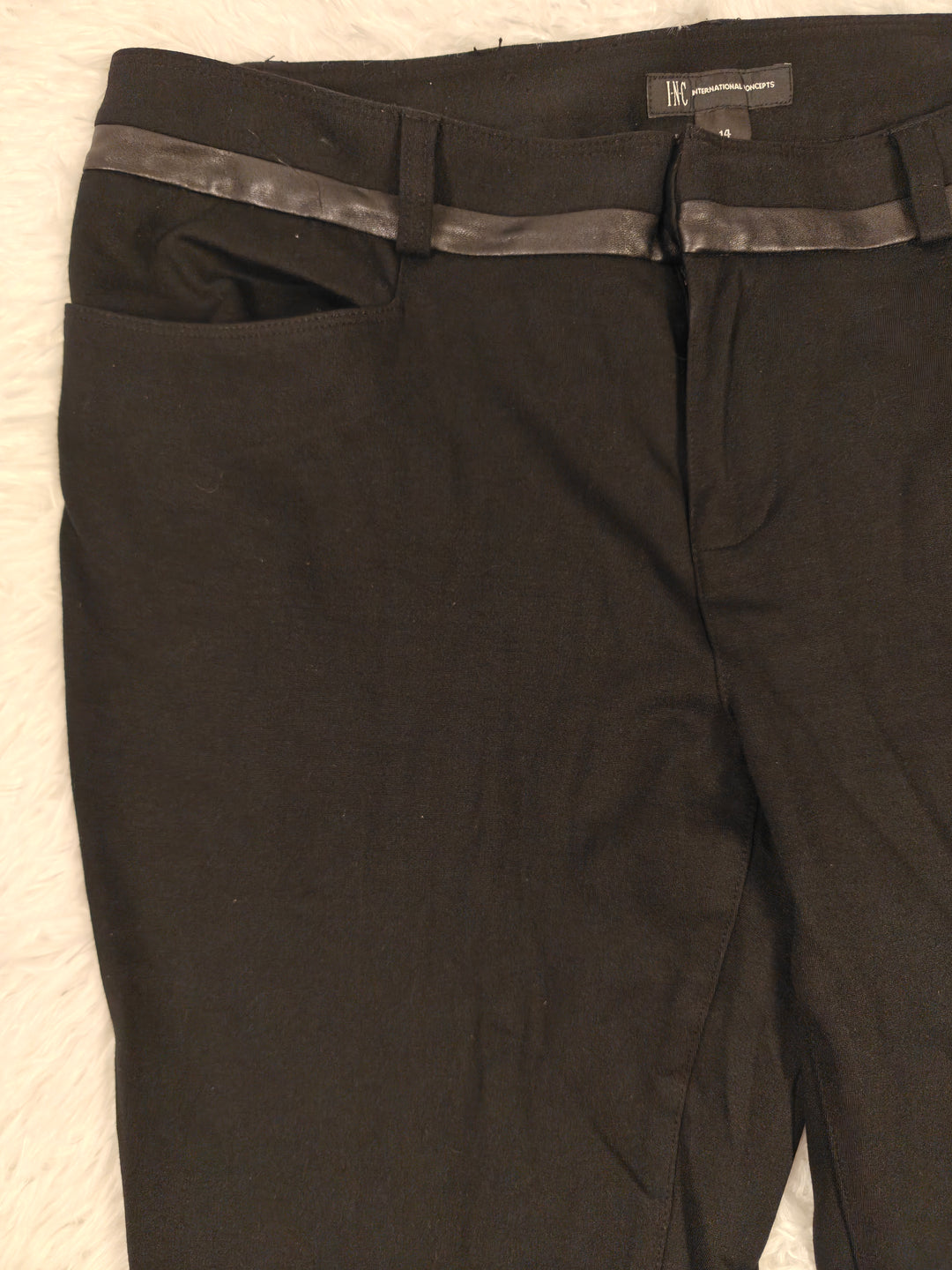 Womens INC International Concepts Bootcut Pants Black Size 14