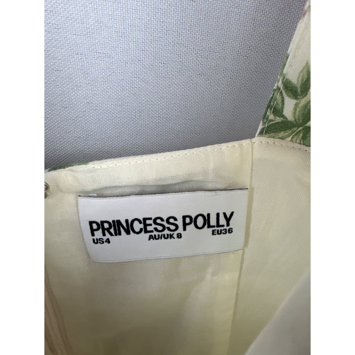 Women’s Princess Polly Size 4 White Tea Dress w/ Pink, Blue, & Purple Florals