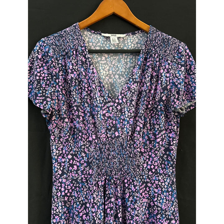 Wisp Womens Floral Print Short Sleeve Dress Size 10
